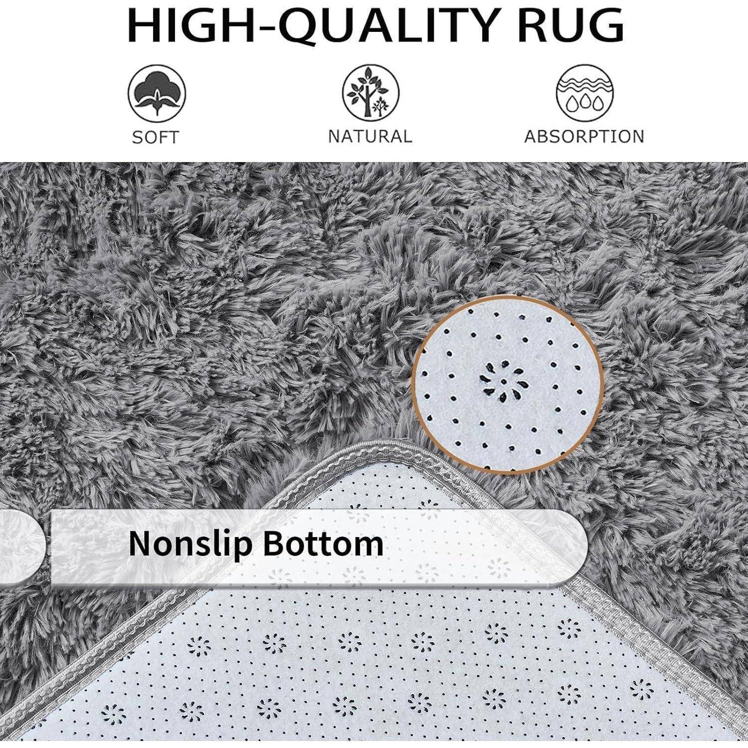 Hochwertiger Teppich mit weicher, natürlicher Textur und absorptivem Material. Verfügt über eine rutschfeste Unterseite für erhöhte Sicherheit.