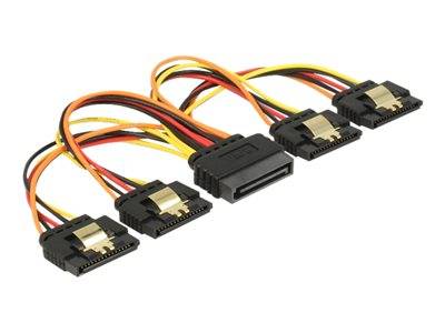 DELOCK Stromkabel 4x 15Pin SATA -> 2x St/Bu 15cm Multimedia-Technik