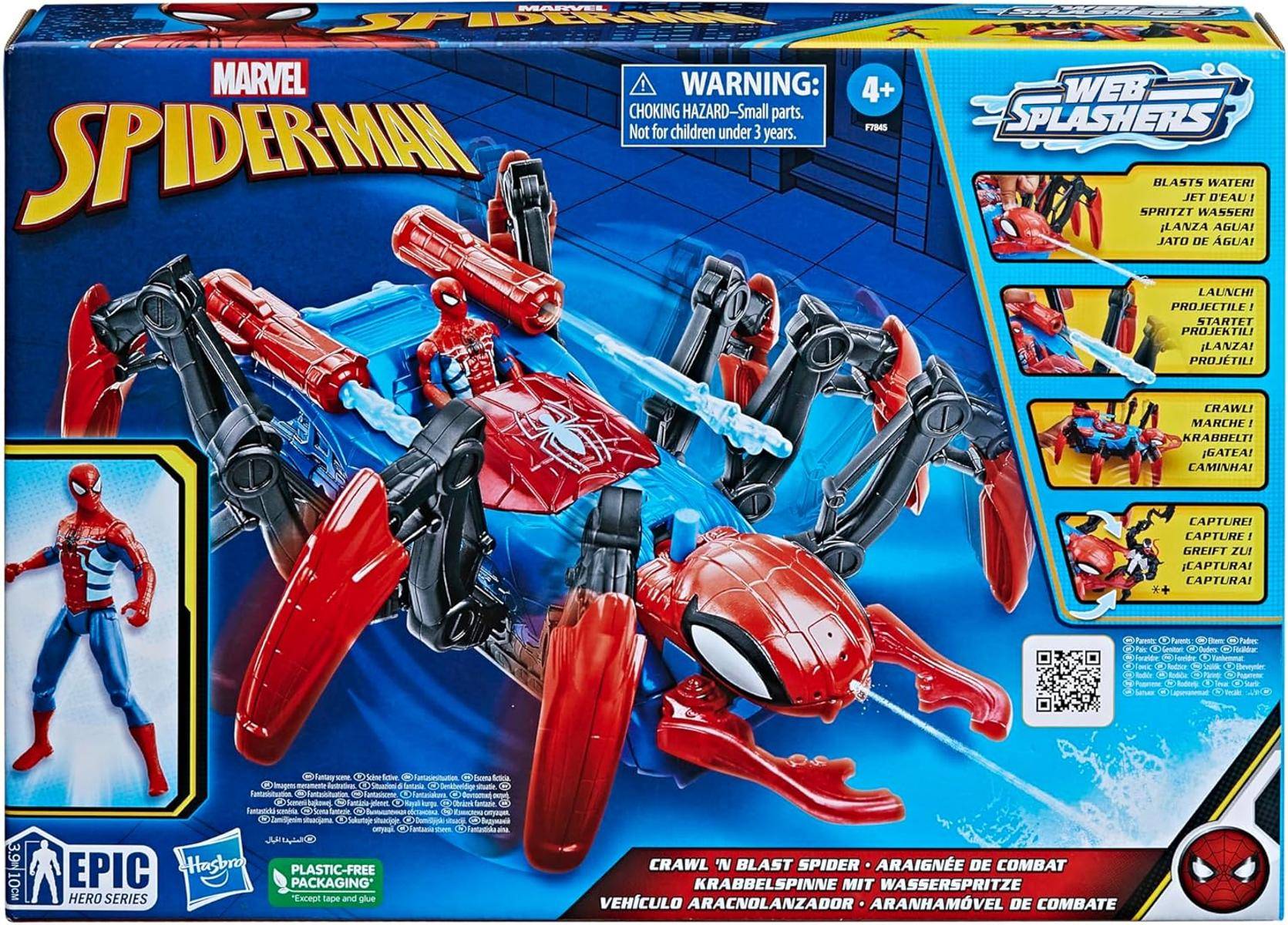 Hasbro Spider-Man Marvel Krabbelspinne mit Wasserspritze + Projektile 4+ rot