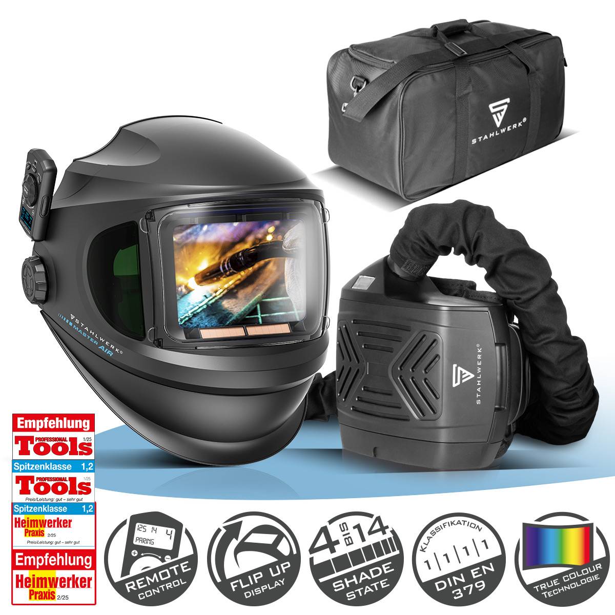 STAHLWERK MASTER AIR Automatik Schweißhelm Frischluftsystem PAPR