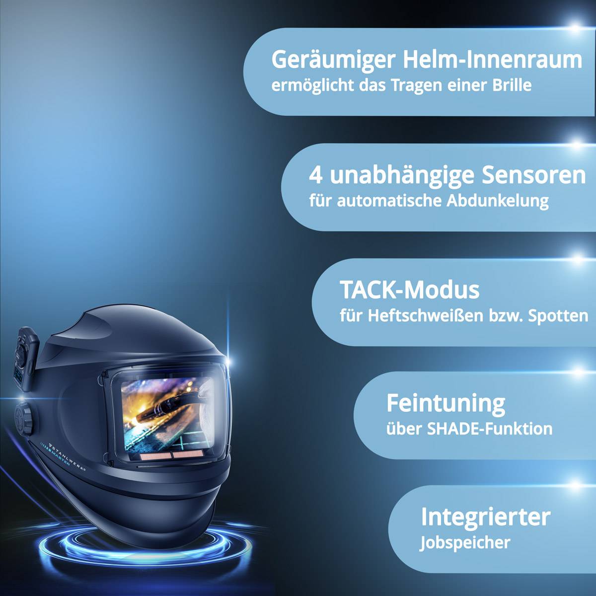 STAHLWERK MASTER AIR Automatik Schweißhelm Frischluftsystem PAPR