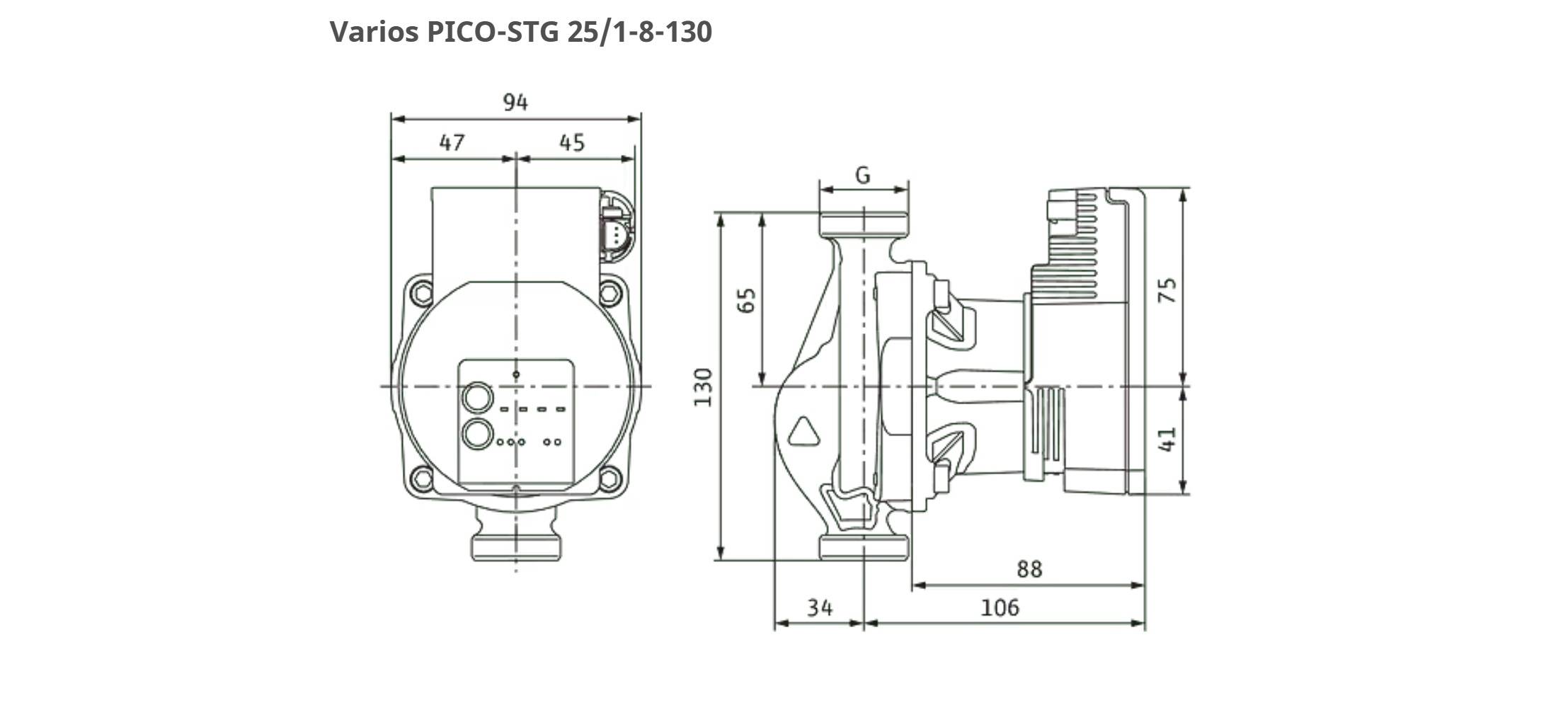 Wilo Varios PICO-STG 25/1-8-130