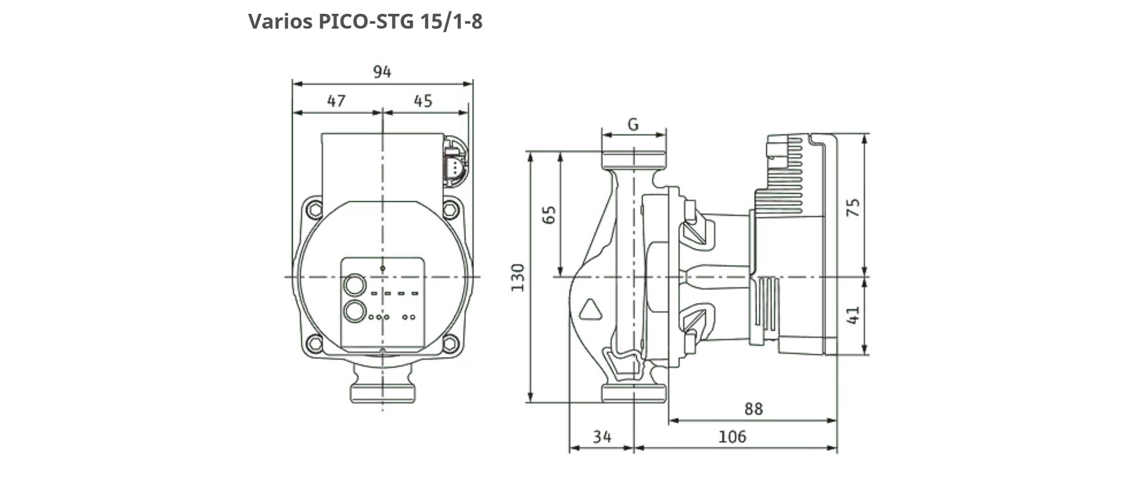 Wilo Varios PICO-STG 15/1-8-130