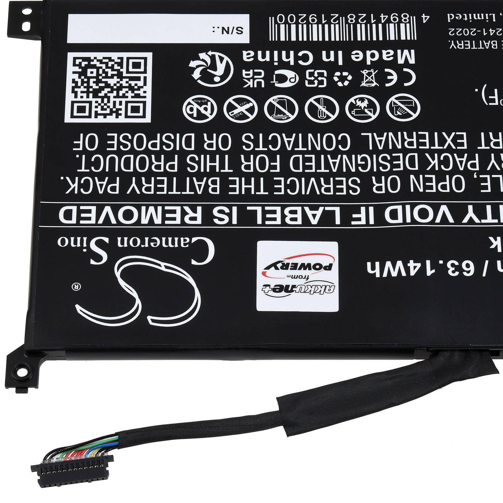 Wiederaufladbarer Lithium-Ionen-Akku, Modell CS-MR200SL, 3,63Wh/980mAh, mit Kabel, für spezifische elektronische Geräte.