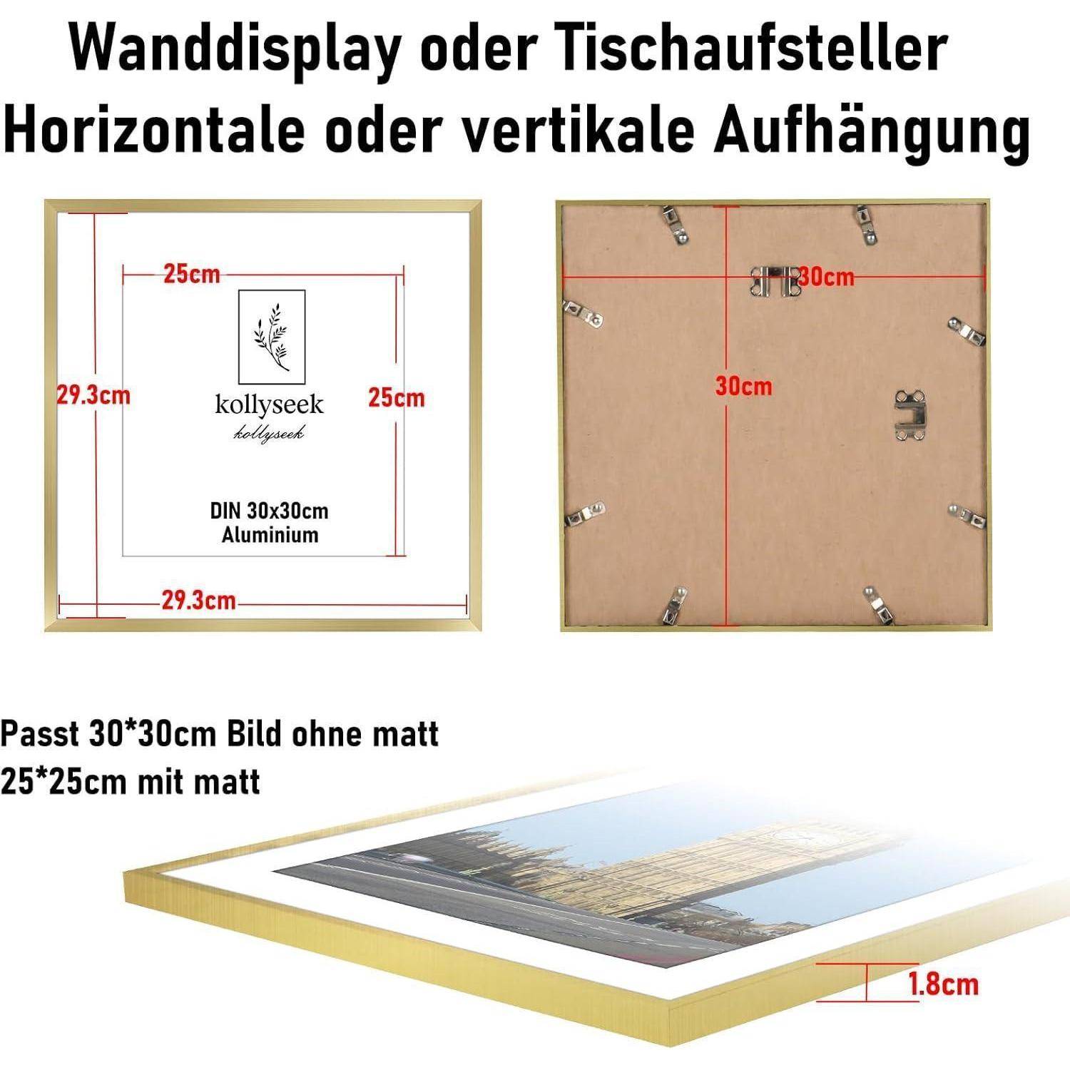 Rahmenmöglichkeiten für 'kollyseek' Bilder: Wand- oder Tischaufstellung, horizontal oder vertikal. Passt für Kunstwerke im Format 30x30 cm; 25x25 cm mit Passepartout.