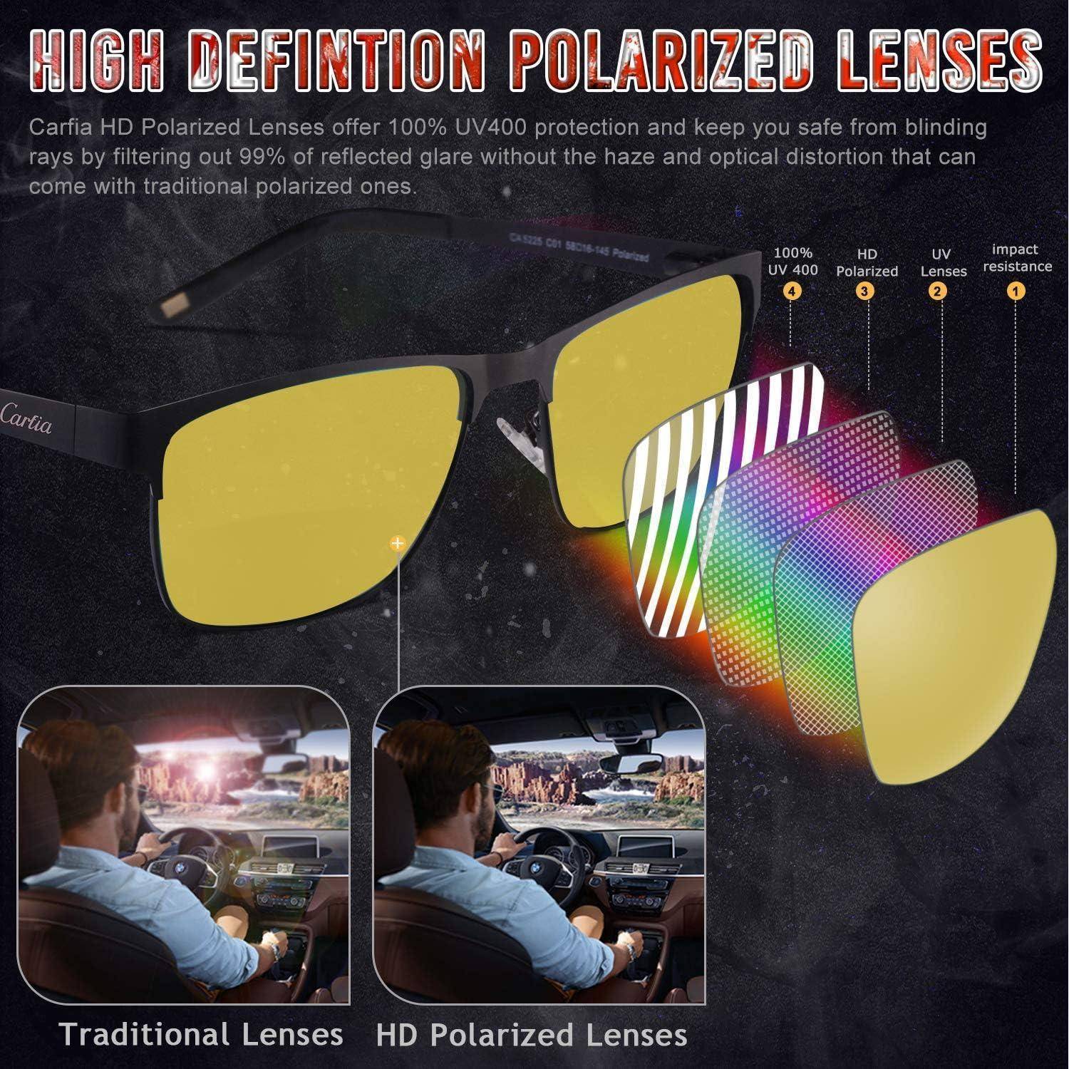 Polarisierte Sonnenbrille Herren Metallrahmen UV 400 Fahrerbrille