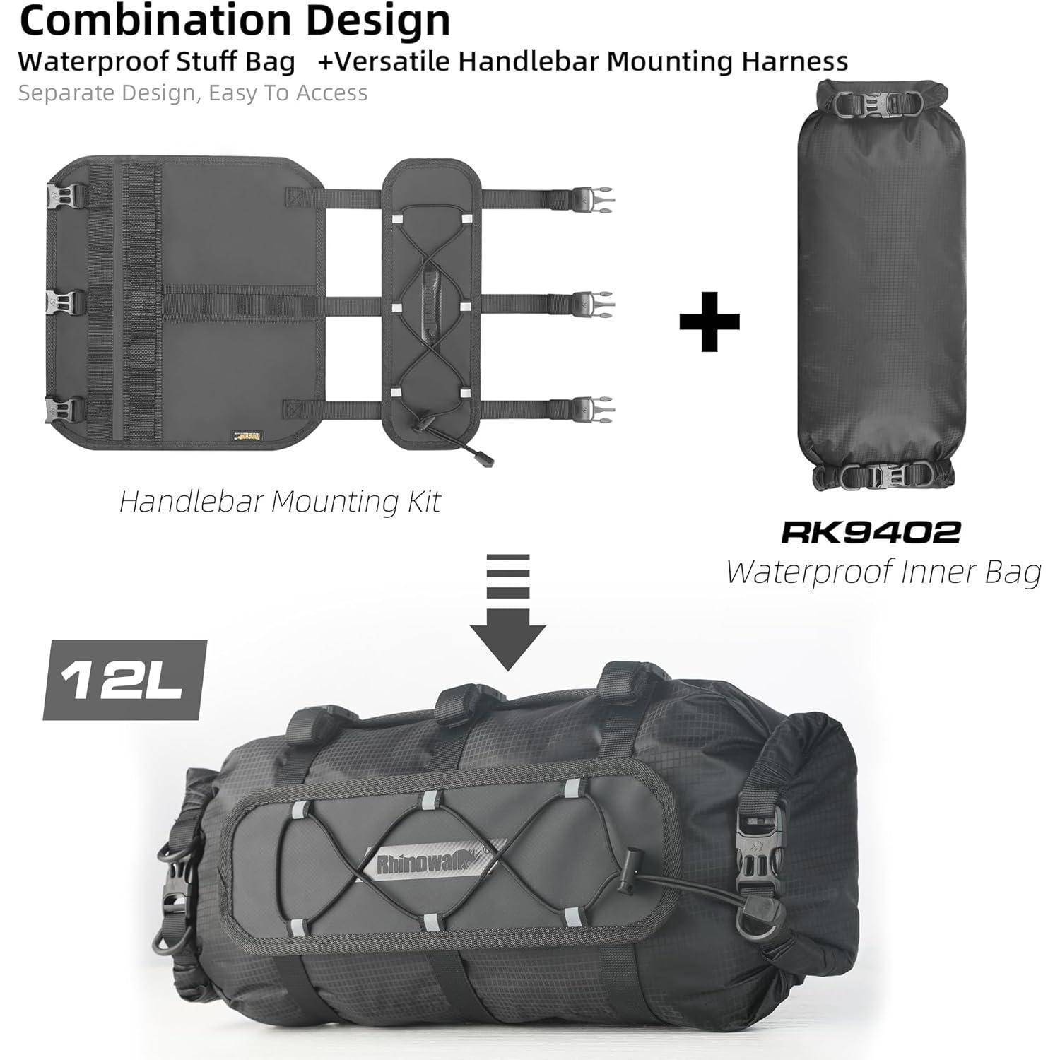 Kombinationsdesign: Wasserdichte Packtasche + Vielseitiger Lenkerbefestigungshalter