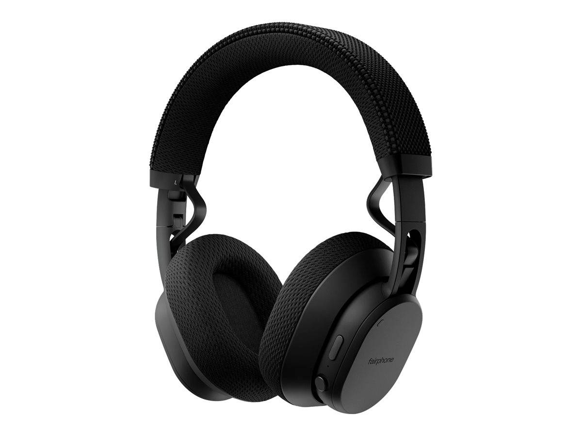 Schwarze kabellose Over-Ear-Kopfhörer mit gepolstertem Kopfbügel und weich gepolsterten Ohrmuscheln, auf weißem Hintergrund dargestellt.