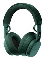 Dunkelgrüne Over-Ear-Kopfhörer mit gepolsterten Ohrmuscheln und verstellbarem Kopfbügel.