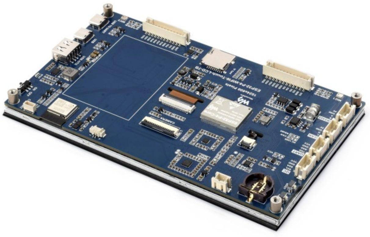 Waveshare ESP32-P4-WIFI6 Dev Board, 7" IPS HMI Touchscreen, WiFi, BT5, USB, MIPI, Audio, 32MB Flash