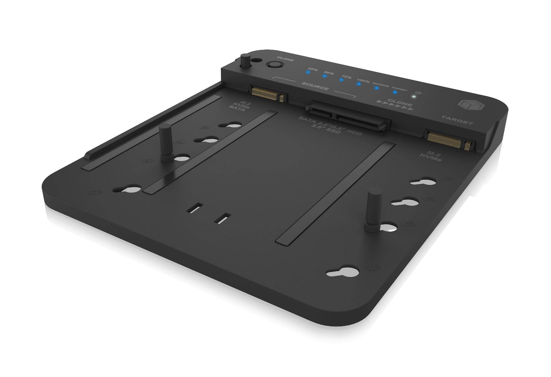 ICY BOX IB-2913MCL-C31 Klonstation, SATA zu M.2 NVMe, USB 3.2 Gen 2, 10 Gbit/s, LED, werkzeuglos