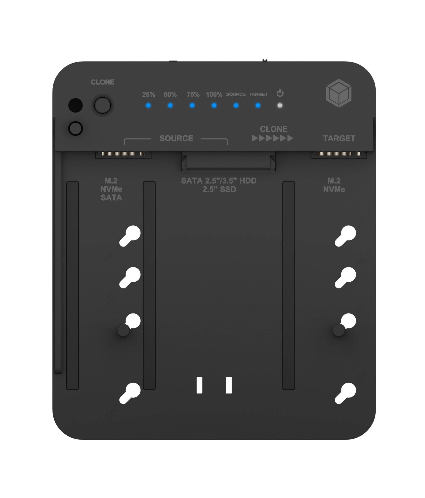 ICY BOX IB-2913MCL-C31 Klonstation, SATA zu M.2 NVMe, USB 3.2 Gen 2, 10 Gbit/s, LED, werkzeuglos