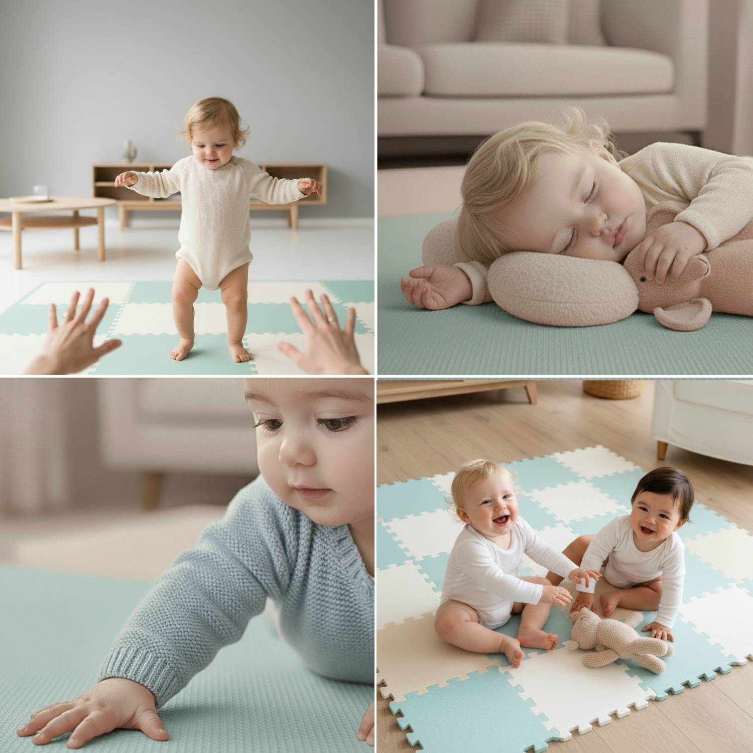 27 Teile Spielmatte Baby Puzzlematte 30x30 Krabbelmatte Bodenmatte Kinderzimmer