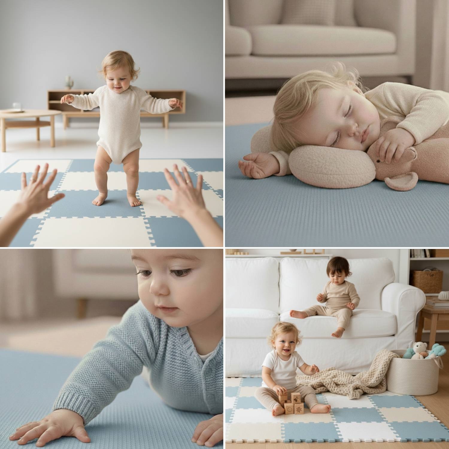 27 Teile Spielmatte Baby Puzzlematte 30x30 Krabbelmatte Bodenmatte Kinderzimmer