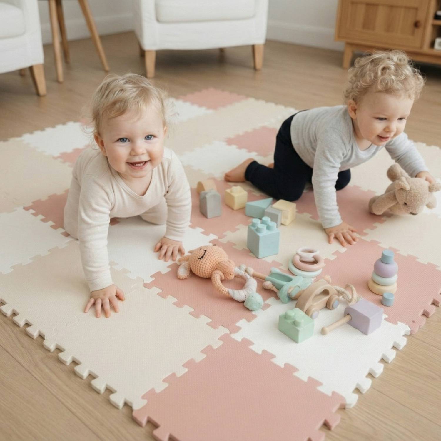 27 Teile Spielmatte Baby Puzzlematte 30x30 Krabbelmatte Bodenmatte Kinderzimmer