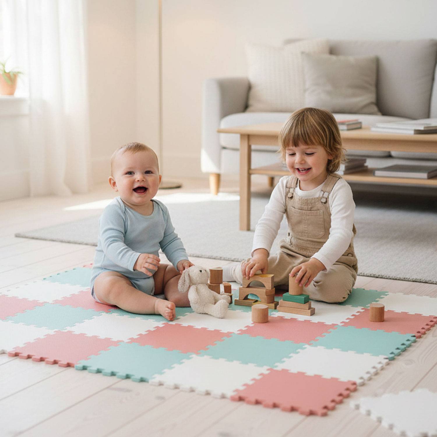 27 Teile Spielmatte Baby Puzzlematte 30x30 Krabbelmatte Bodenmatte Kinderzimmer
