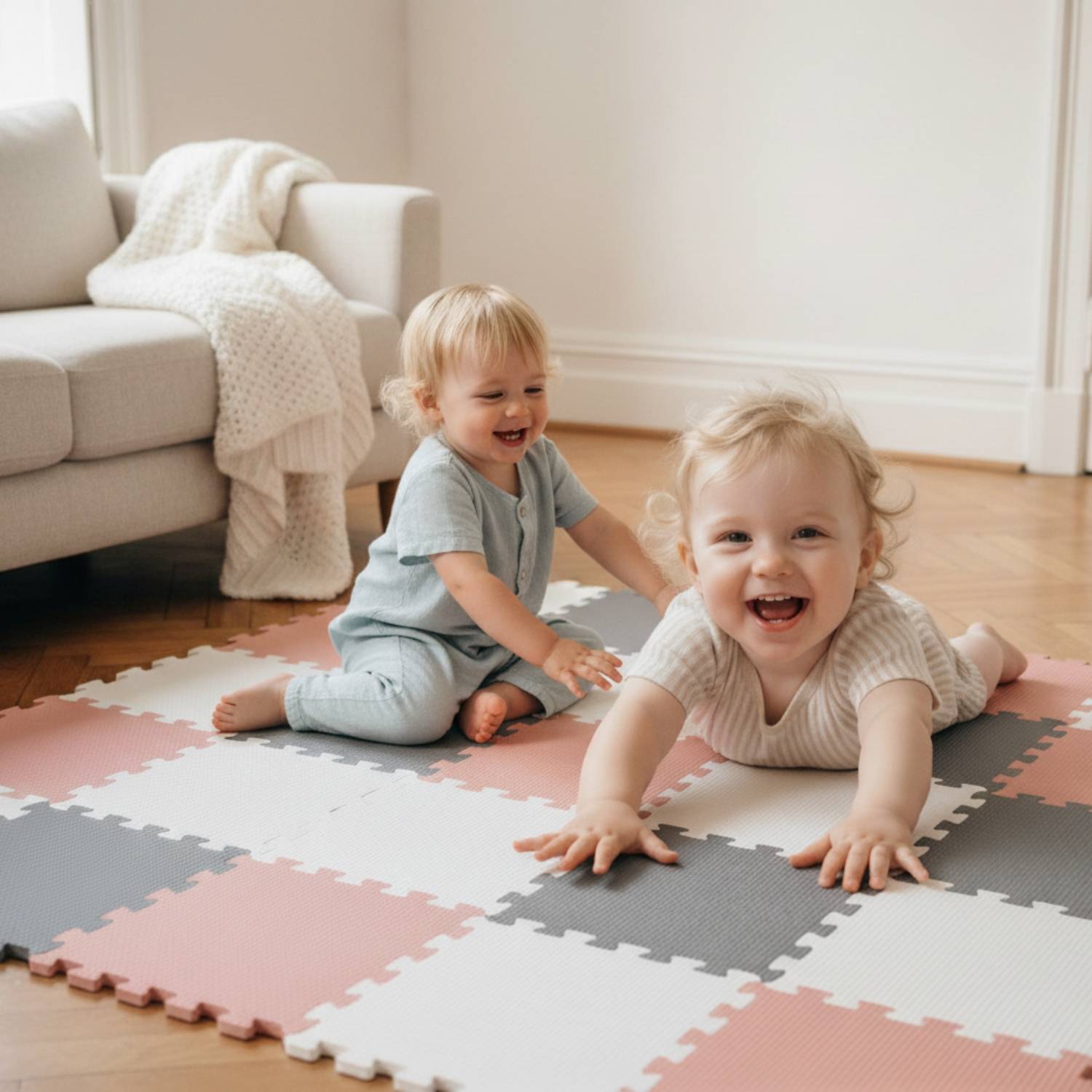 27 Teile Spielmatte Baby Puzzlematte 30x30 Krabbelmatte Bodenmatte Kinderzimmer