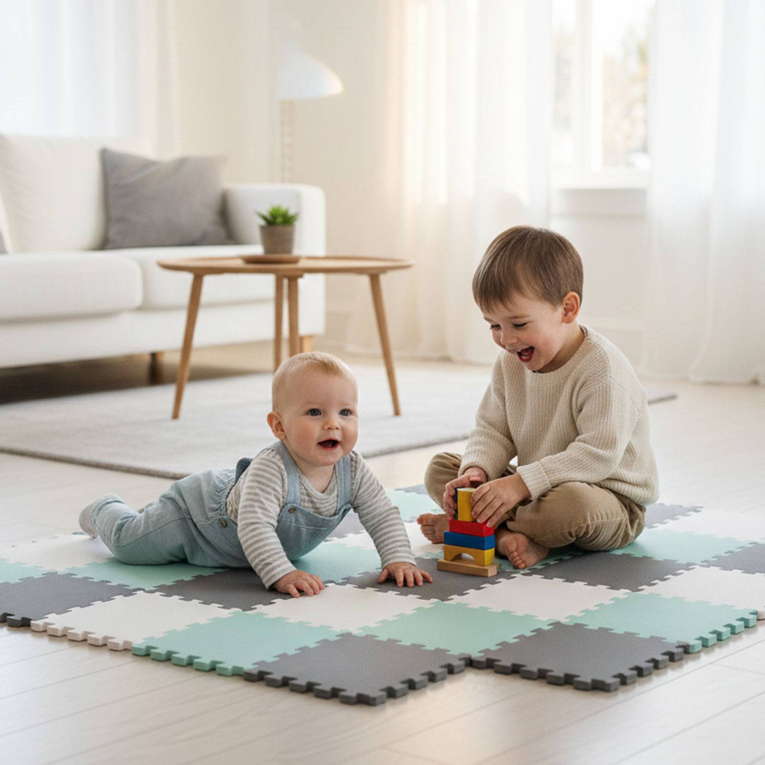 27 Teile Spielmatte Baby Puzzlematte 30x30 Krabbelmatte Bodenmatte Kinderzimmer