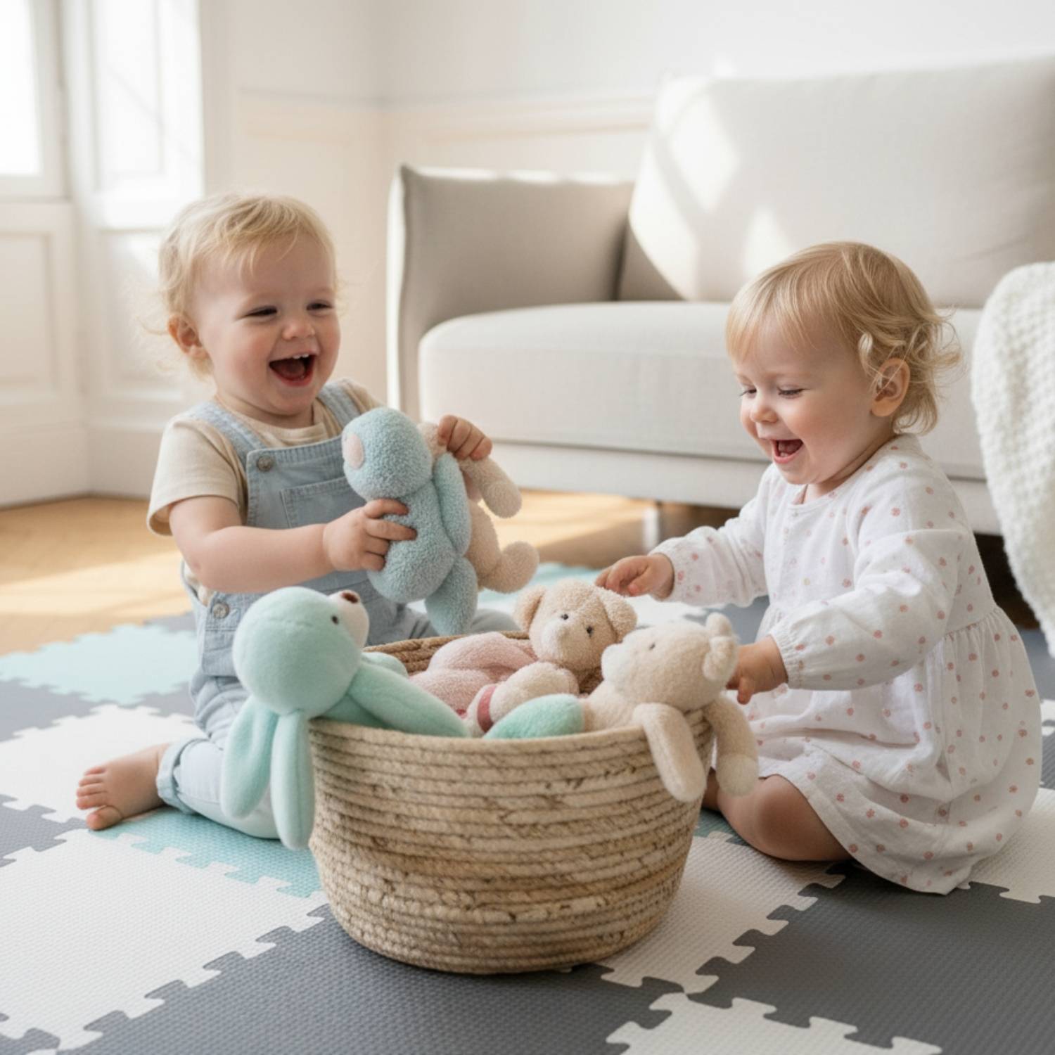 27 Teile Spielmatte Baby Puzzlematte 30x30 Krabbelmatte Bodenmatte Kinderzimmer