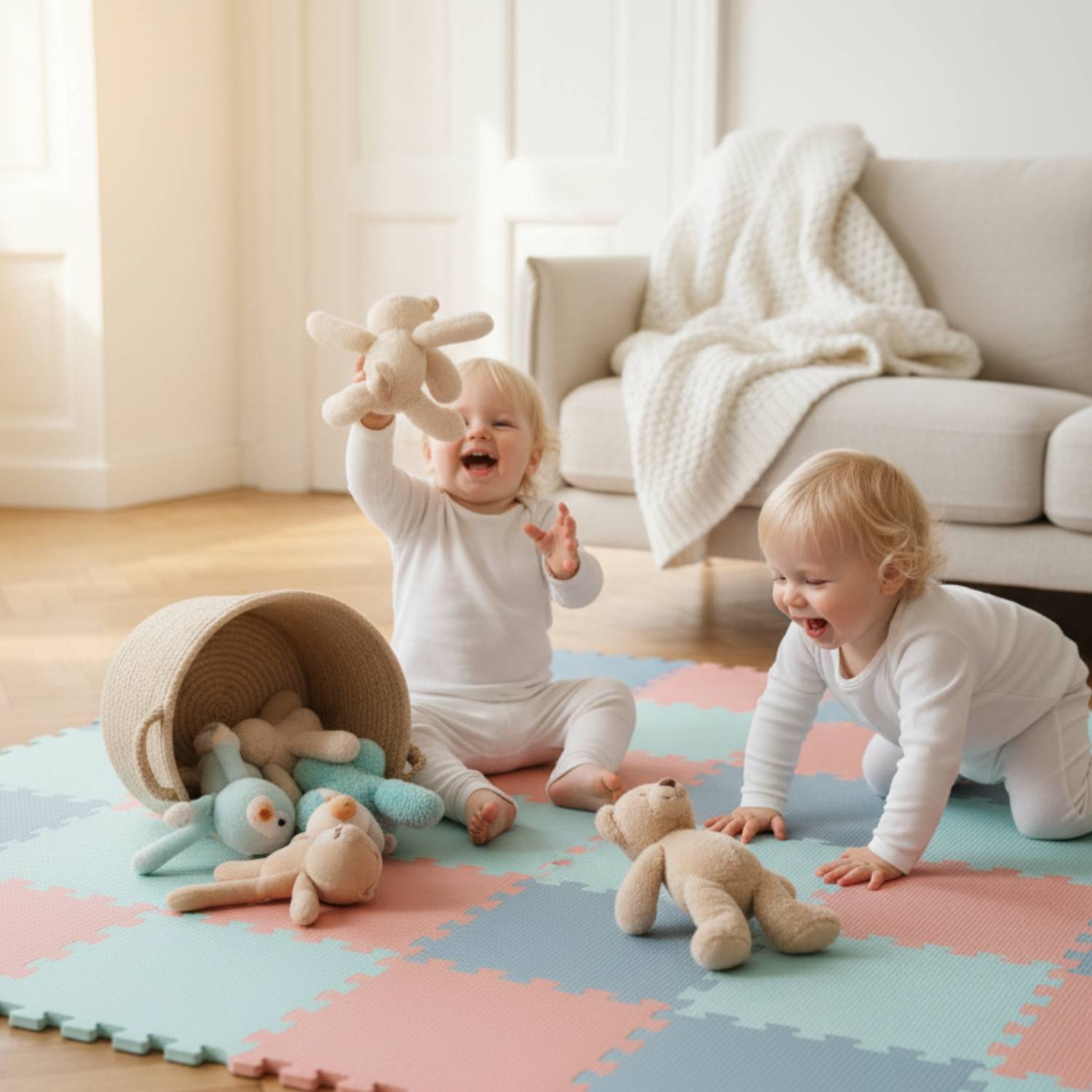 27 Teile Spielmatte Baby Puzzlematte 30x30 Krabbelmatte Bodenmatte Kinderzimmer