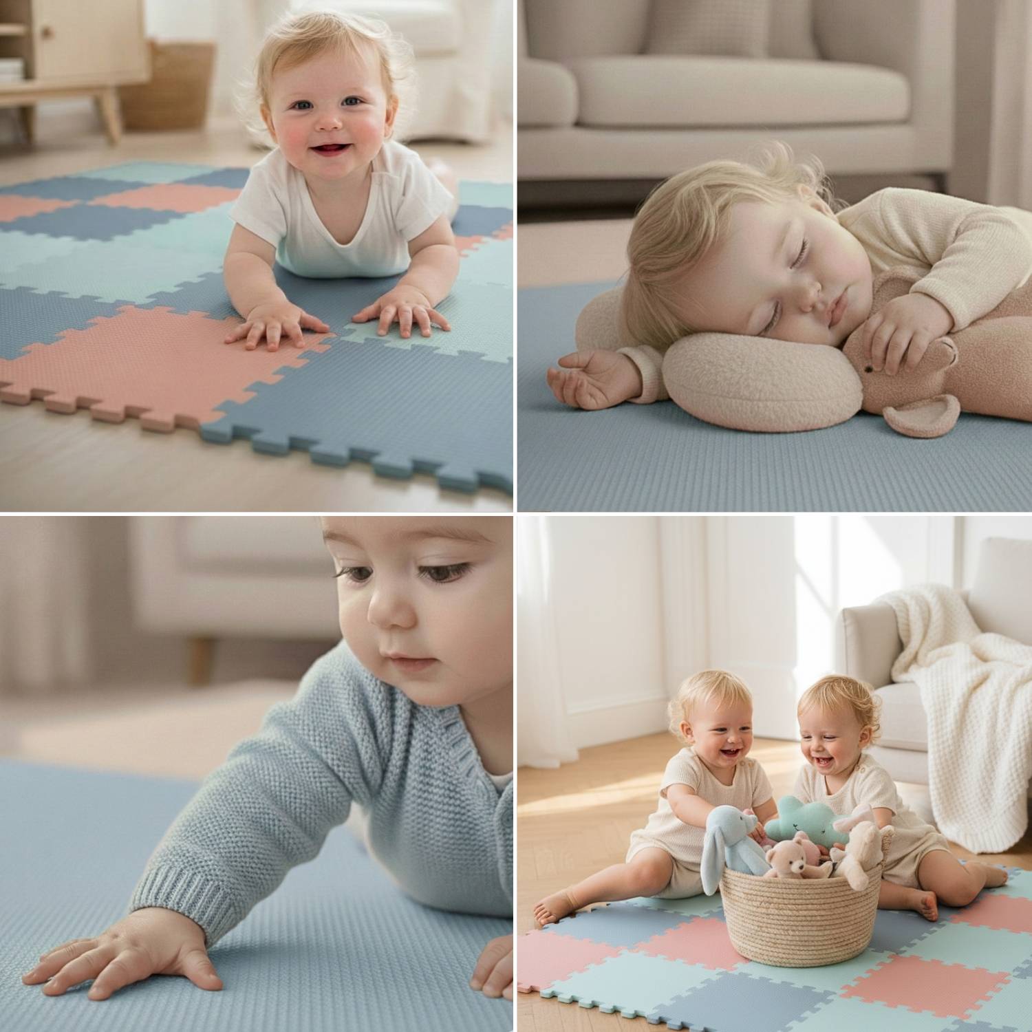 27 Teile Spielmatte Baby Puzzlematte 30x30 Krabbelmatte Bodenmatte Kinderzimmer