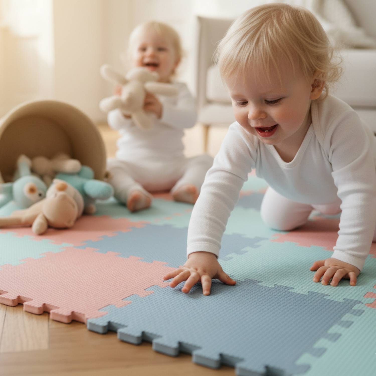 27 Teile Spielmatte Baby Puzzlematte 30x30 Krabbelmatte Bodenmatte Kinderzimmer
