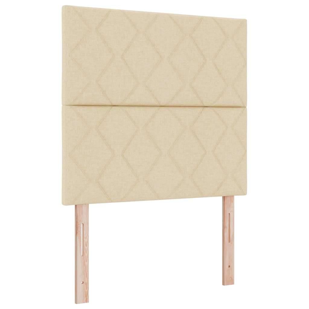 vidaXL Boxspringbett mit LED-Lichtleisten Creme 120 x 190 cm Stoff