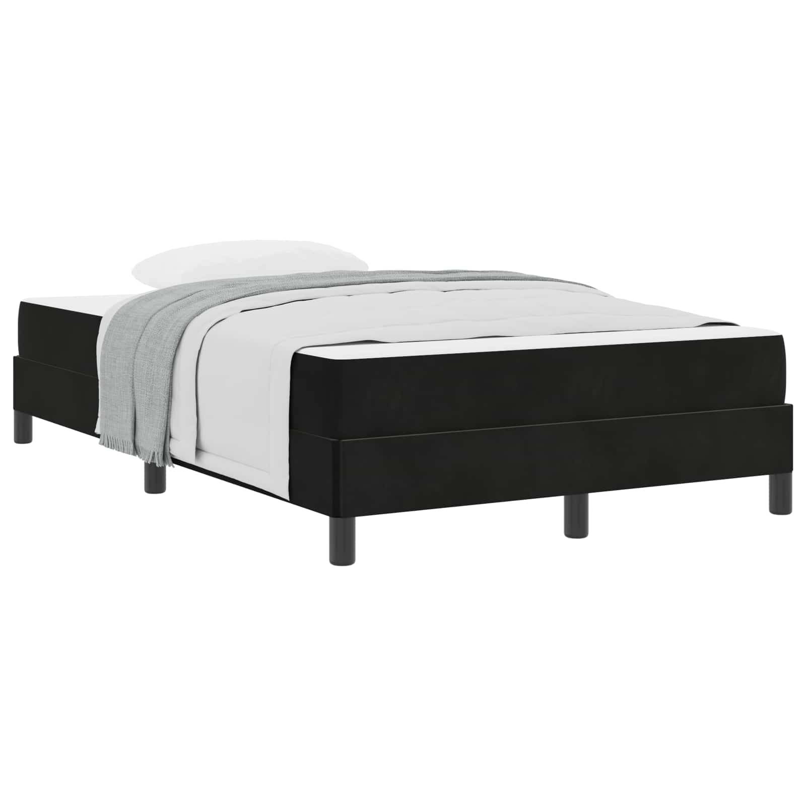 vidaXL Boxspringbett mit Matratze Schwarz 120 x 200 cm Stoff