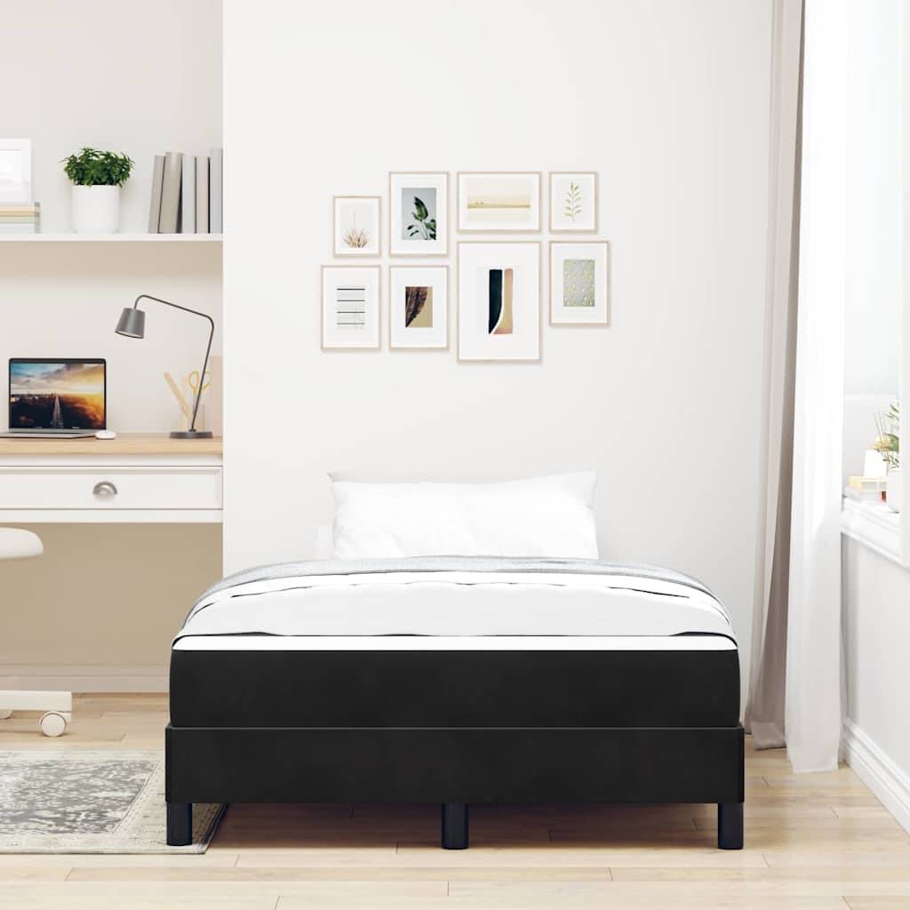 vidaXL Boxspringbett mit Matratze Schwarz 120 x 200 cm Stoff