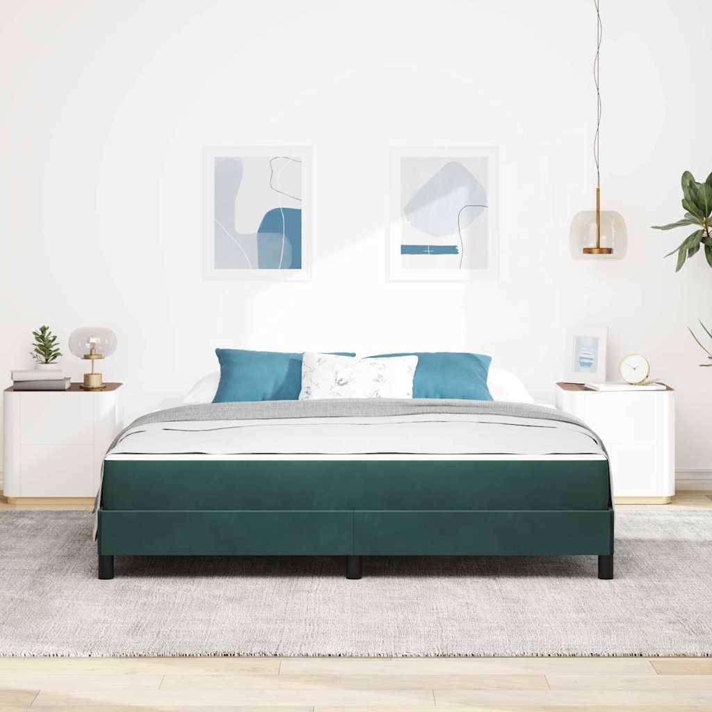 vidaXL Boxspringbett mit Matratze Dunkelgrün 180 x 200 cm Stoff