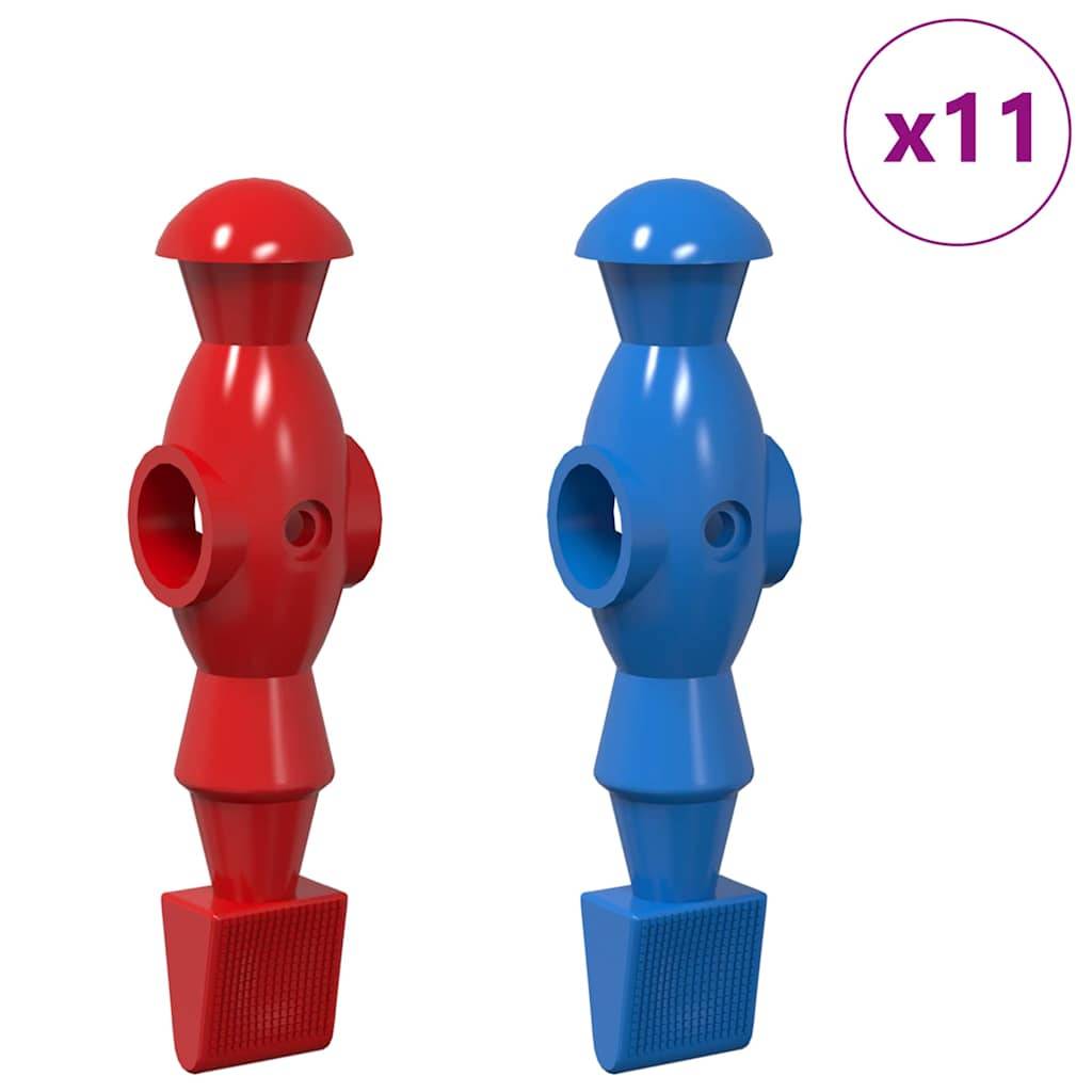 vidaXL Tischfußball Spieler 22 pcs Blau und Rot 2,4 x 2,1 x 9,7 cm PP