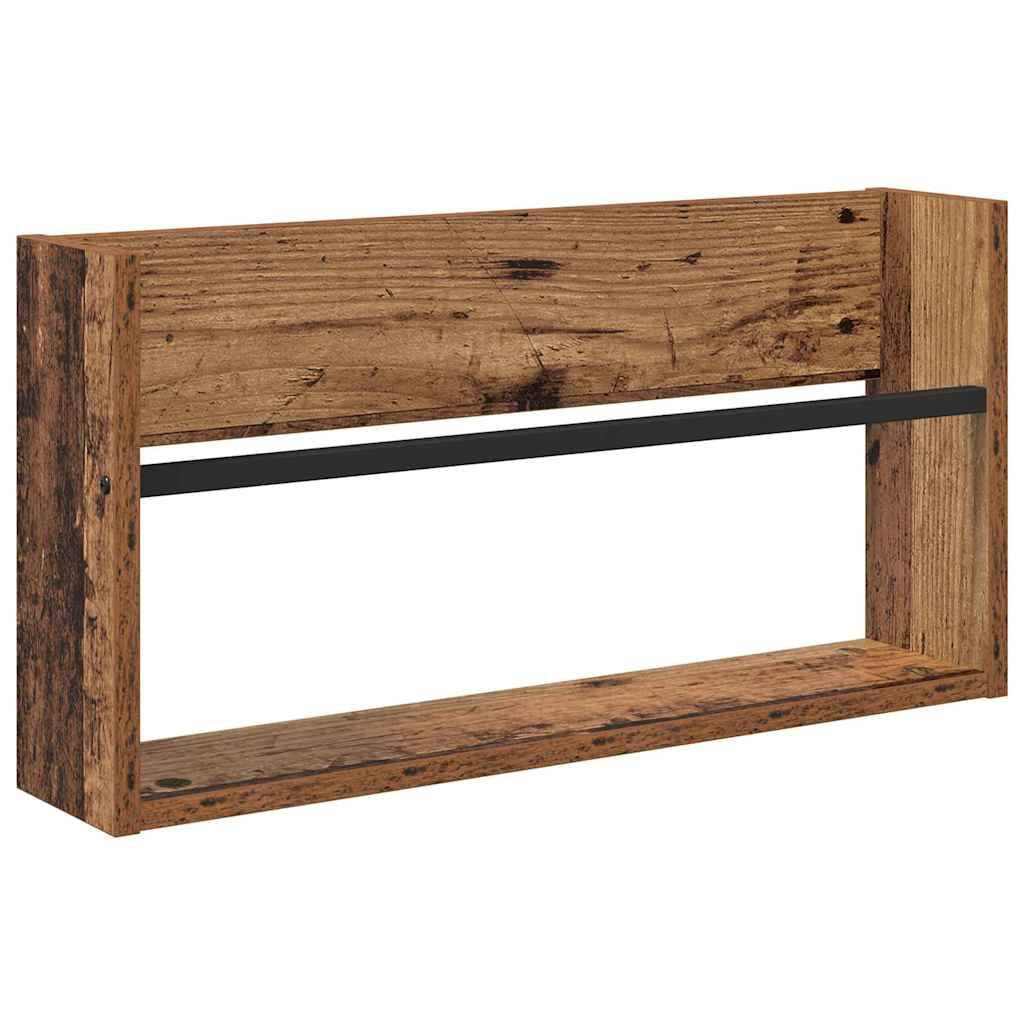 vidaXL Magazinregal mit Regal Altholz 60 x 12 x 30 cm Holzwerkstoff