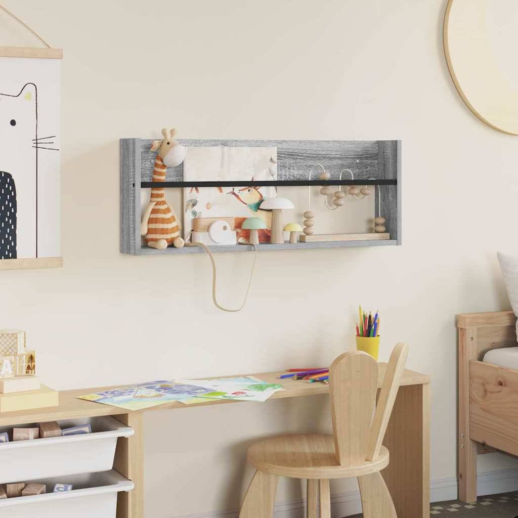 vidaXL Magazinregal Graues Sonoma 80 x 12 x 30 cm Holzwerkstoff