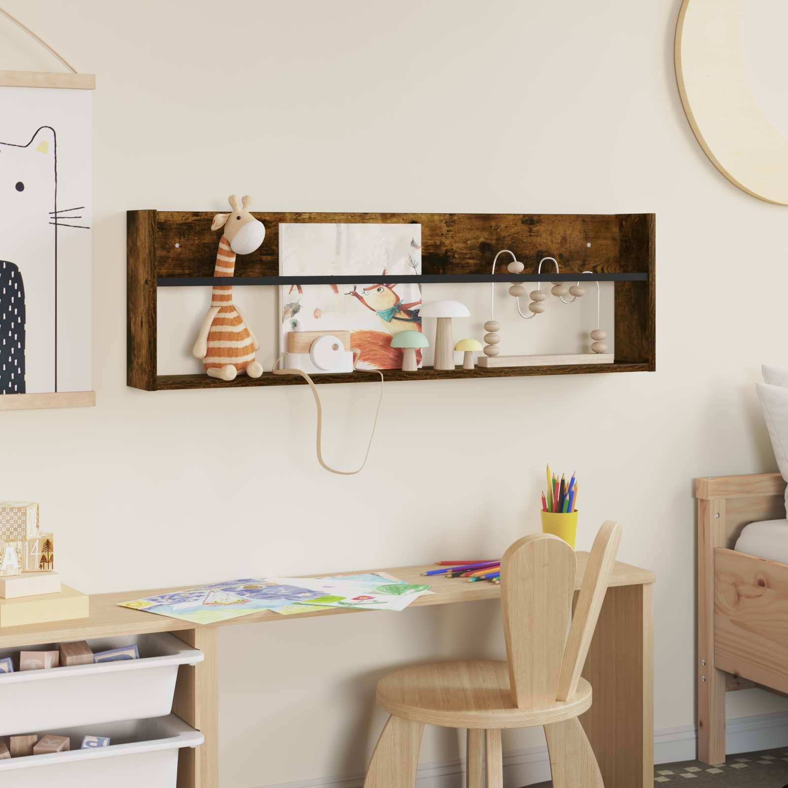 vidaXL Magazinregal Geräucherte Eiche 100 x 12 x 30 cm Holzwerkstoff