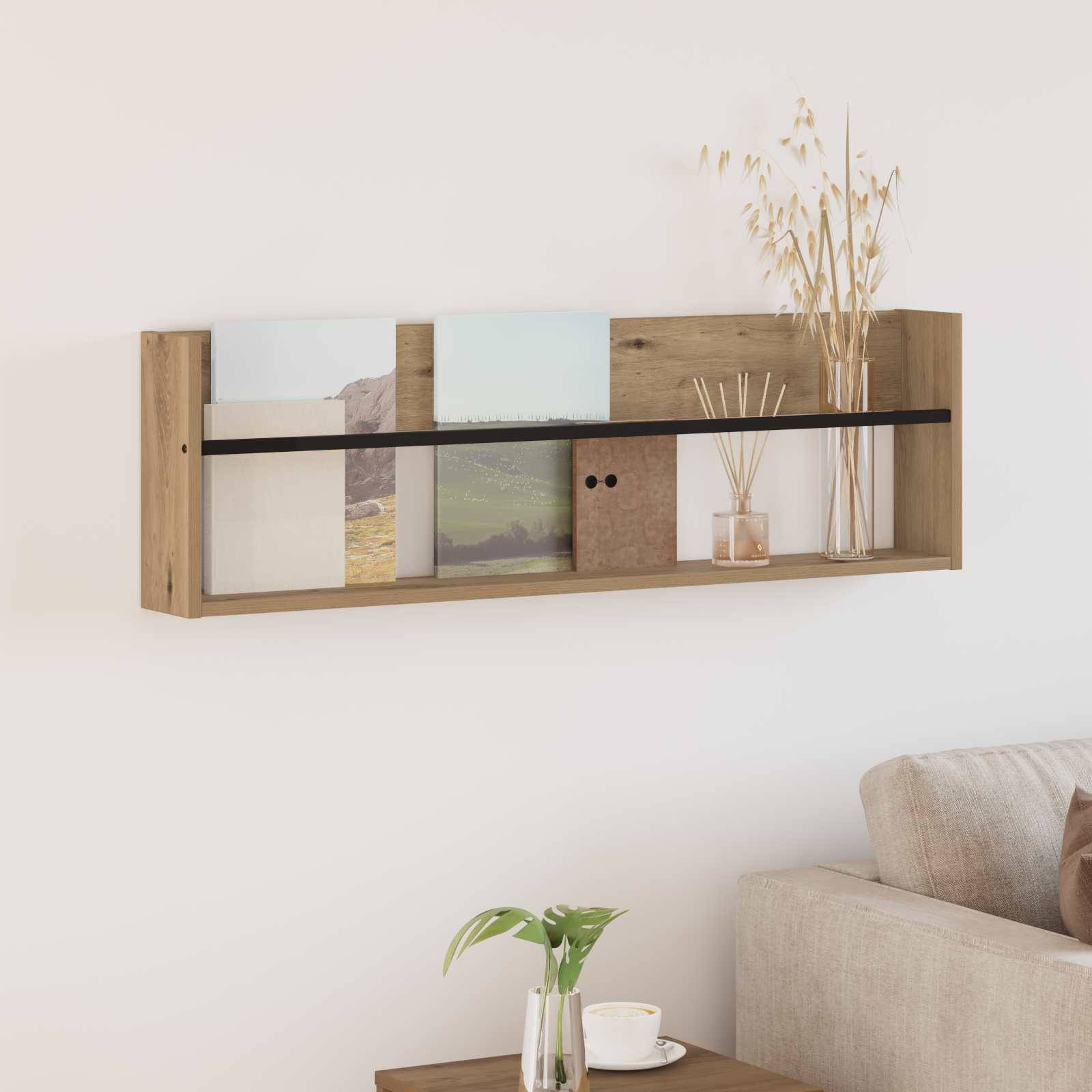 vidaXL Magazinregal Artisan-Eiche 100 x 12 x 30 cm Holzwerkstoff
