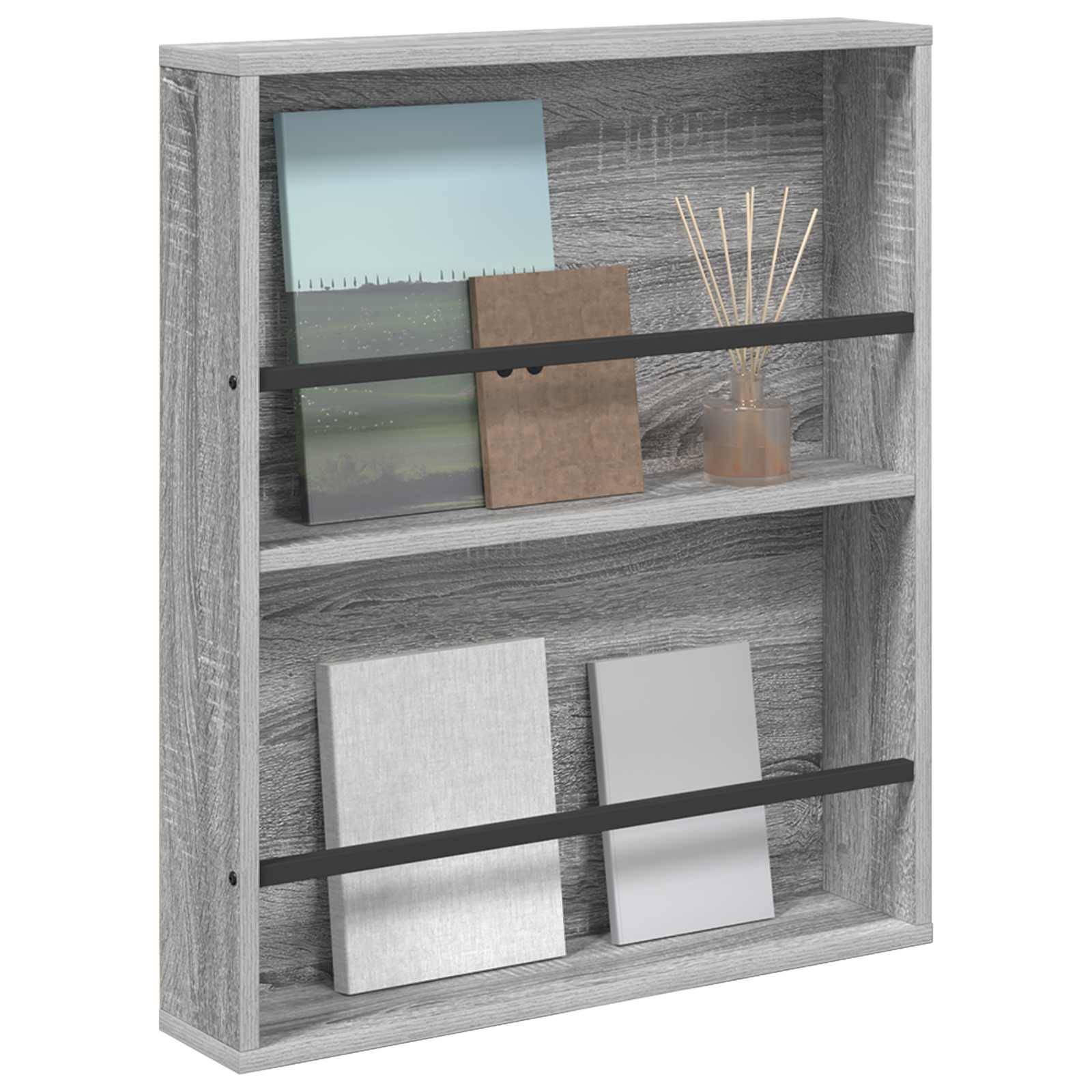 vidaXL Magazinregal Graues Sonoma 60 x 12 x 70 cm Holzwerkstoff
