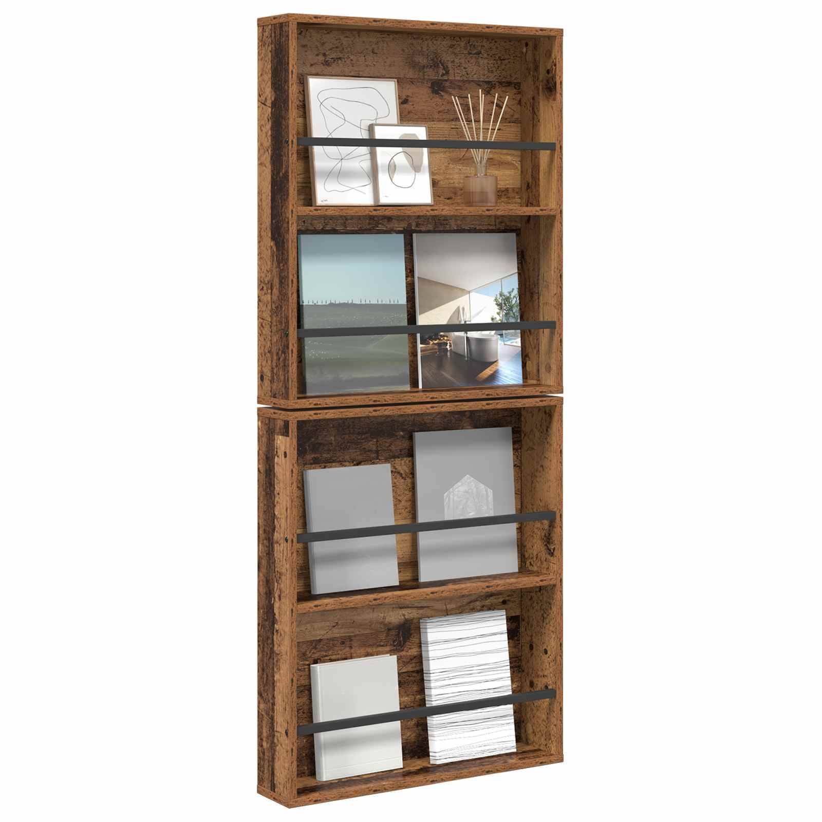 vidaXL Magazinregal 2 pcs Altholz 60 x 12 x 70 cm Holzwerkstoff