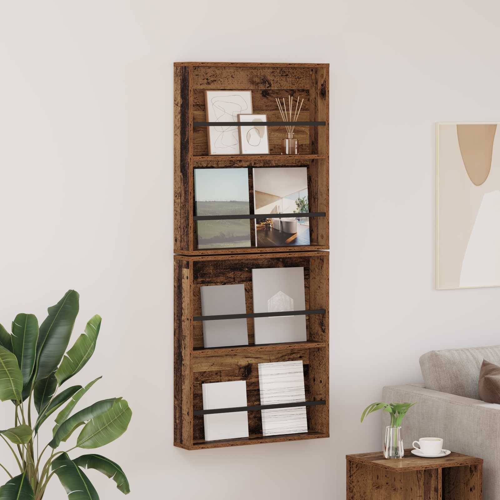 vidaXL Magazinregal 2 pcs Altholz 60 x 12 x 70 cm Holzwerkstoff