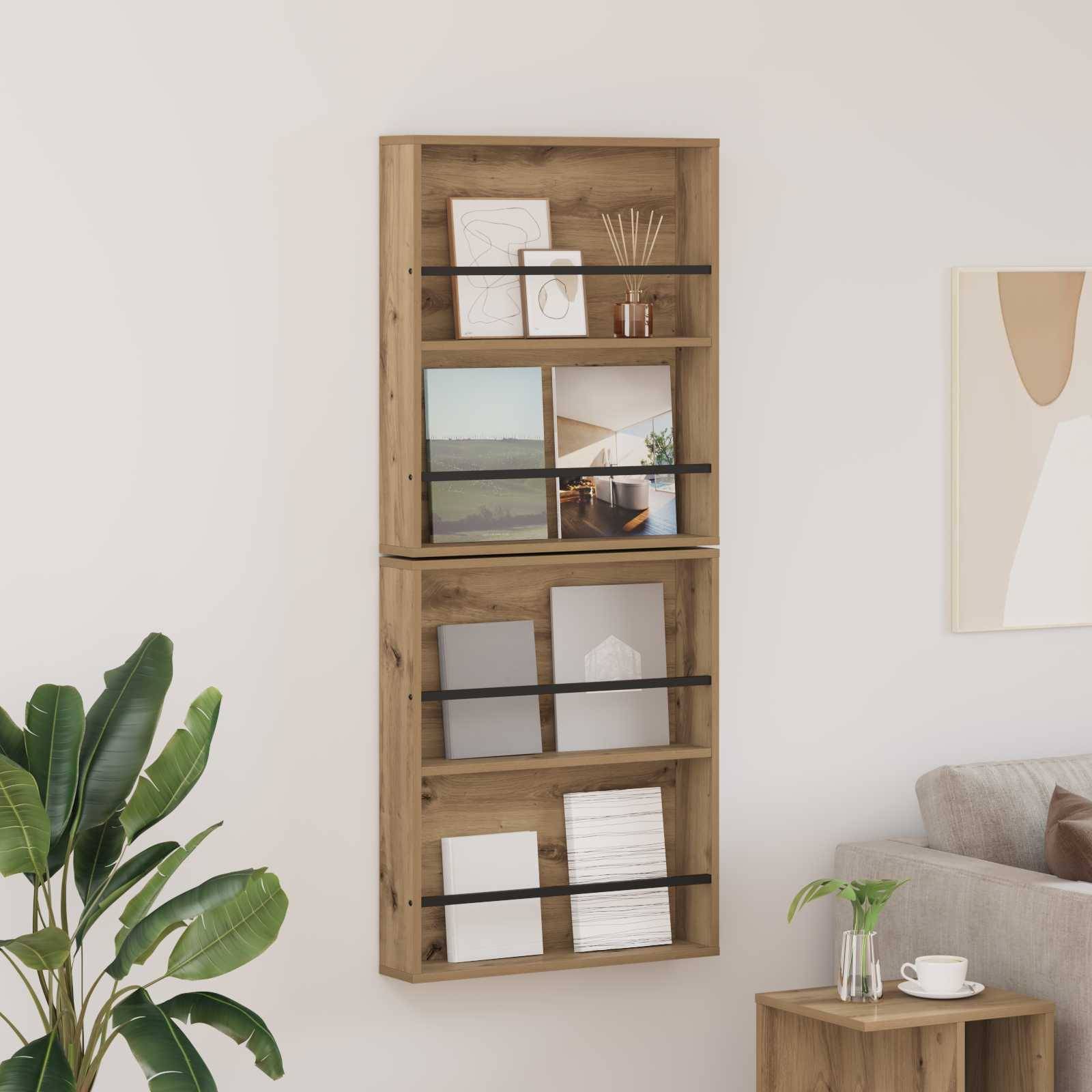 vidaXL Magazinregal 2 pcs Artisan-Eiche 60 x 12 x 70 cm Holzwerkstoff