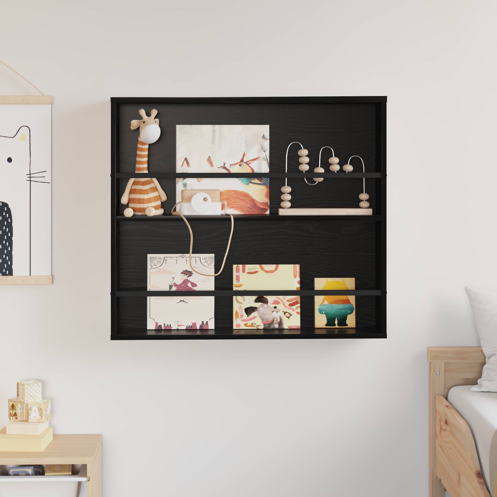 vidaXL Magazinregal Schwarz Eichen-Optik 80 x 12 x 70 cm Holzwerkstoff