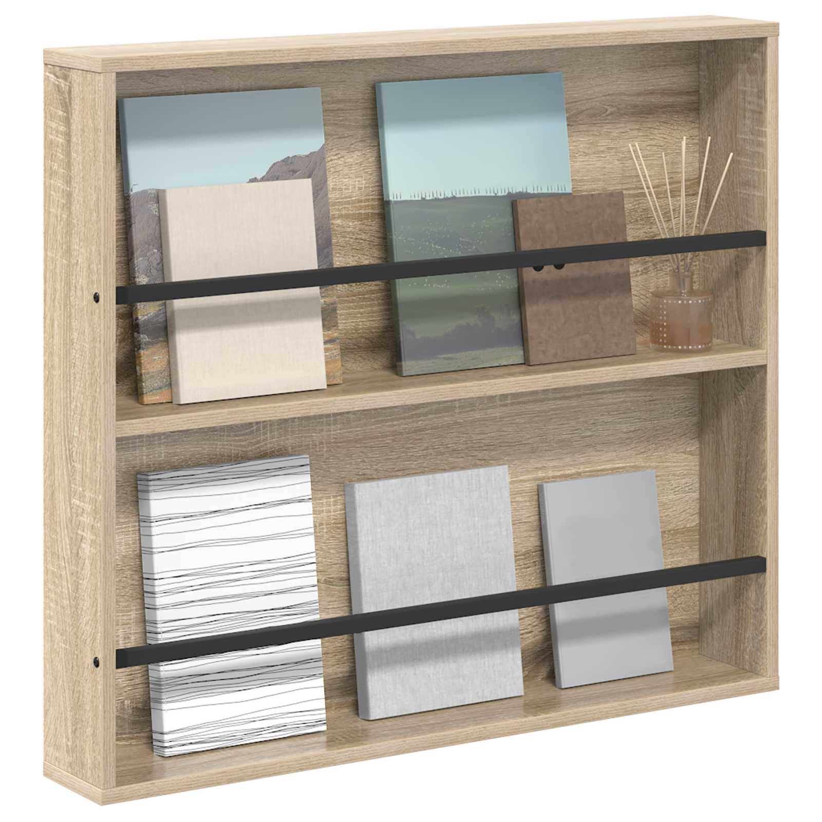 vidaXL Magazinregal Sonoma-Eiche 80 x 12 x 70 cm Holzwerkstoff