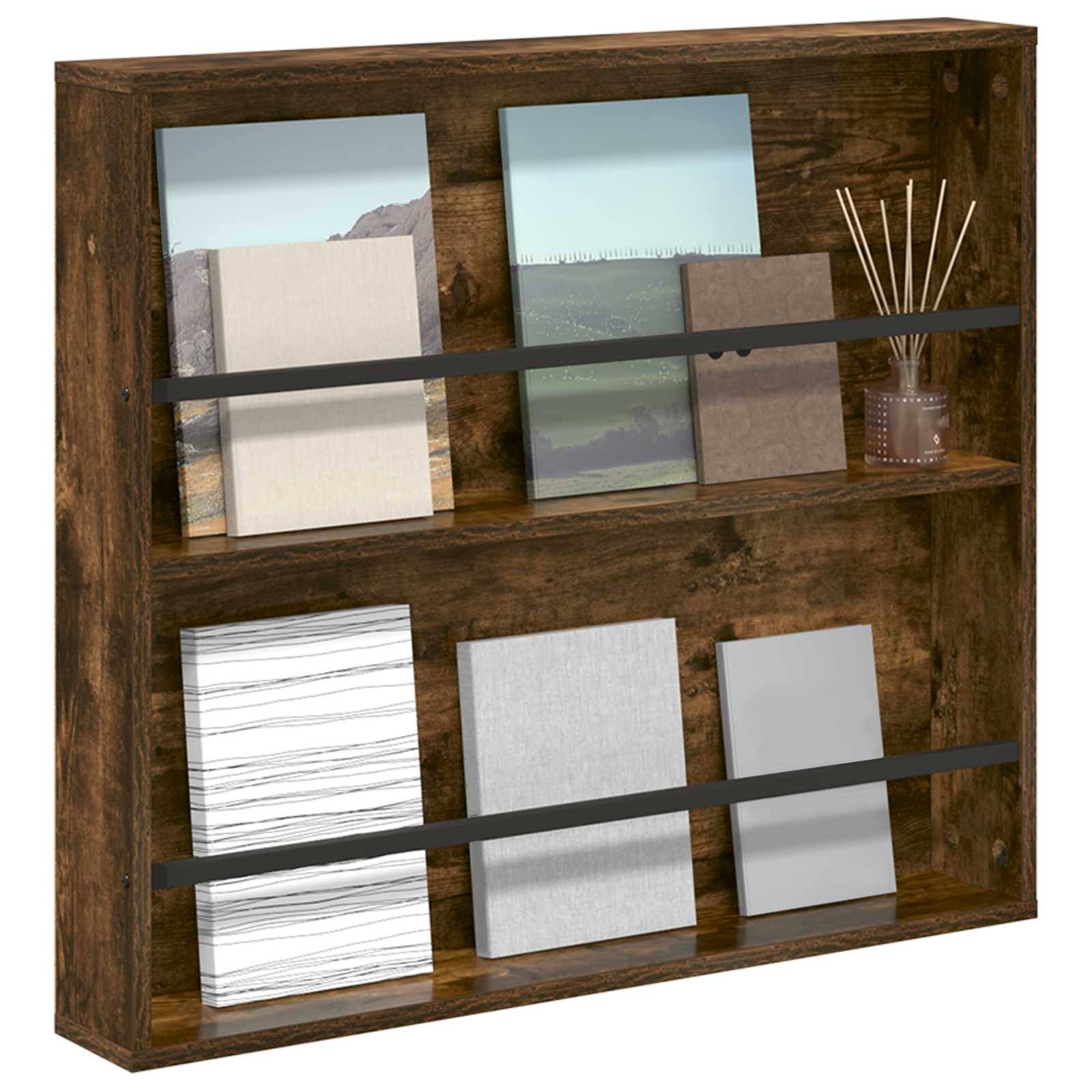 vidaXL Magazinregal Geräucherte Eiche 80 x 12 x 70 cm Holzwerkstoff