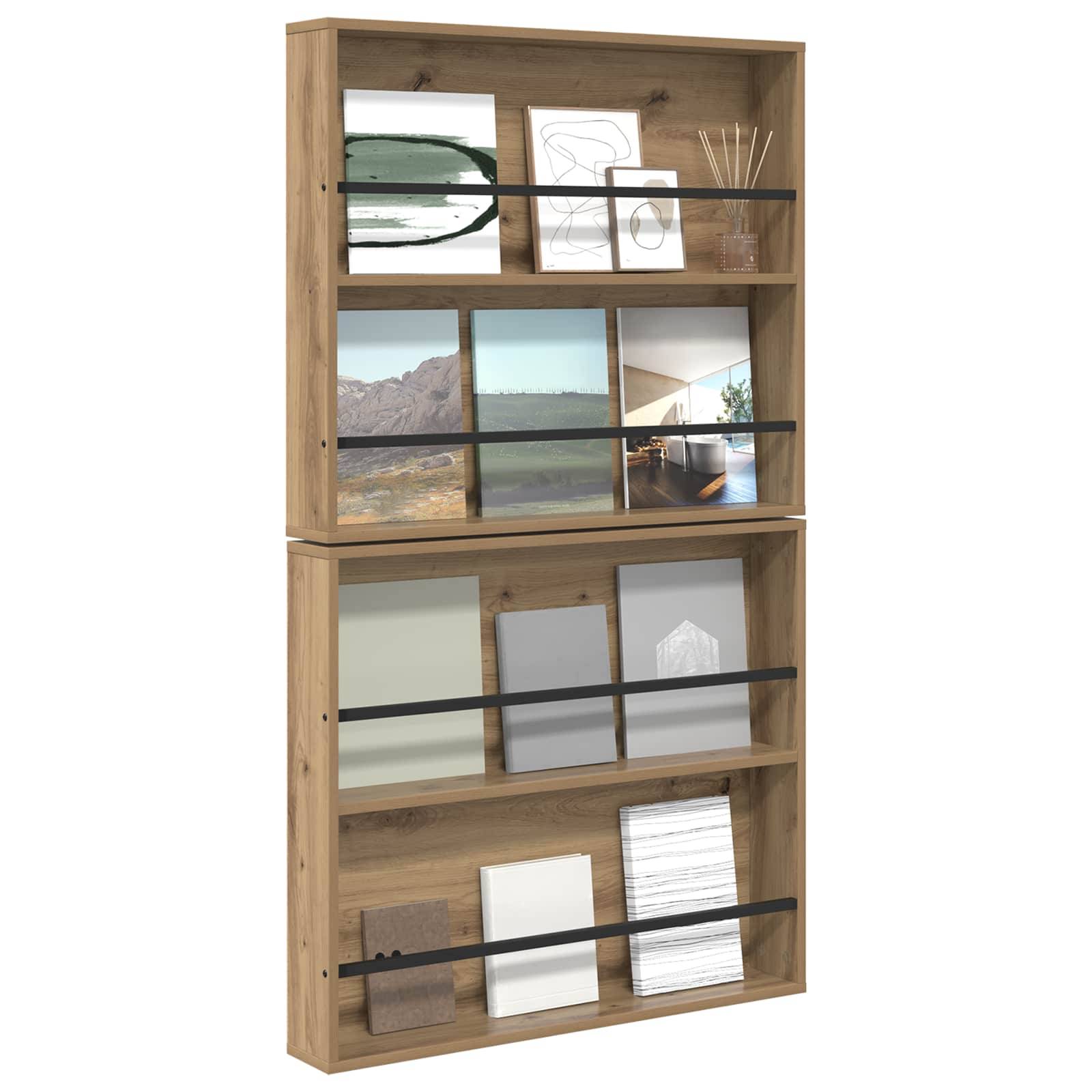 vidaXL Magazinregal 2 pcs Artisan-Eiche 80 x 12 x 70 cm Holzwerkstoff