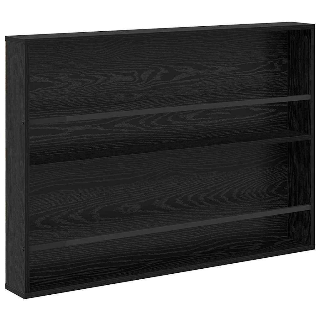 vidaXL Magazinregal mit Regal Schwarz Eichen-Optik 100 x 12 x 70 cm