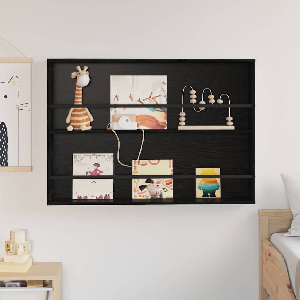 vidaXL Magazinregal mit Regal Schwarz Eichen-Optik 100 x 12 x 70 cm