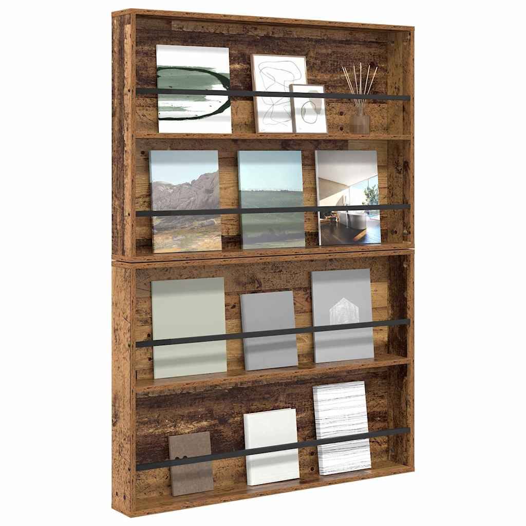 vidaXL Magazinregal 2 pcs Altholz 100 x 12 x 70 cm Holzwerkstoff