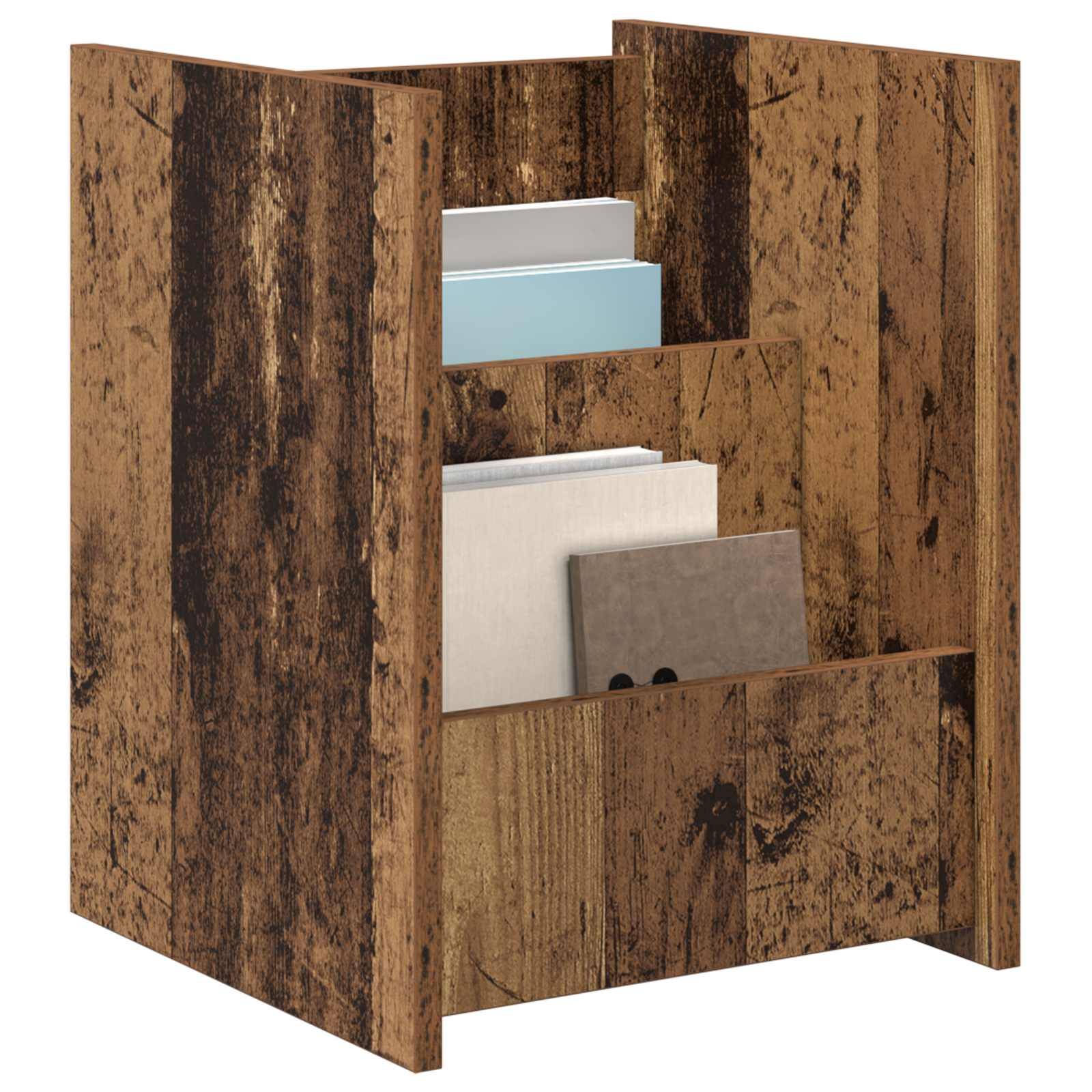vidaXL Magazinregal mit Regal Altholz 35 x 35 x 45 cm Holzwerkstoff