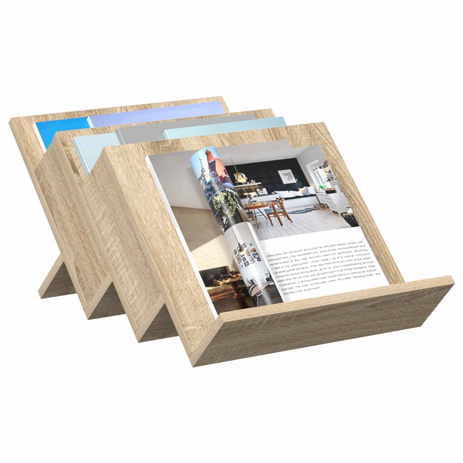 vidaXL Magazinregal Sonoma-Eiche 53 x 40 x 28,5 cm Holzwerkstoff