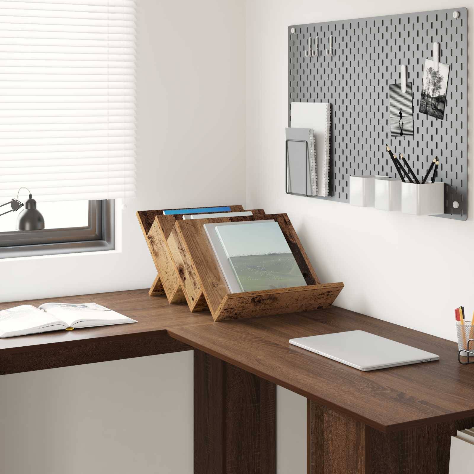 vidaXL Magazinregal mit Regal Altholz 53 x 40 x 28,5 cm Holzwerkstoff