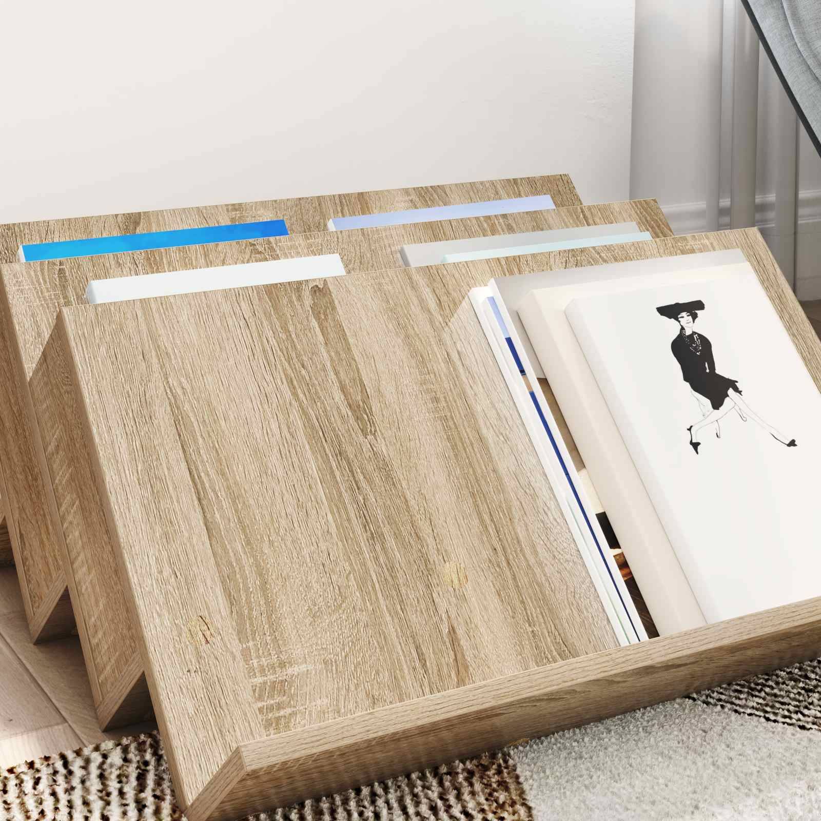 vidaXL Magazinregal Sonoma-Eiche 65 x 53 x 28,5 cm Holzwerkstoff